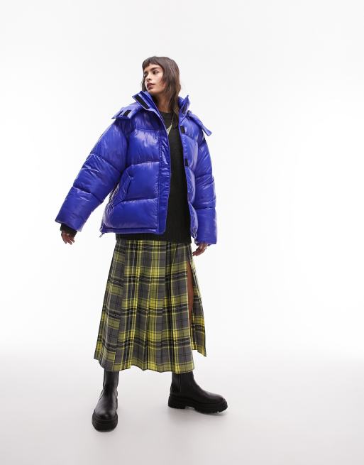 Topshop blue 2025 puffer coat