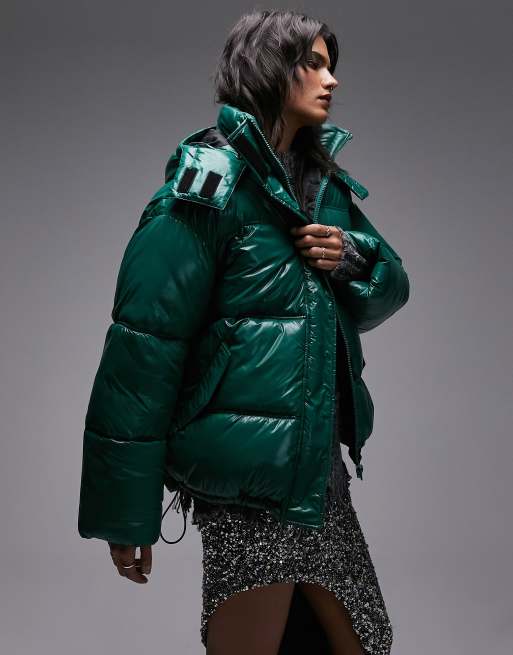 Puffer store jacket green