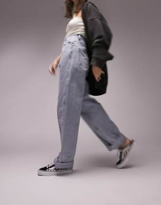 Topshop Oversized Mom Jeans In Bleach-blues | ModeSens