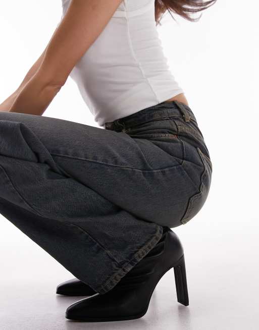Topshop oversized Mom jeans in dark tint , 2 of 5