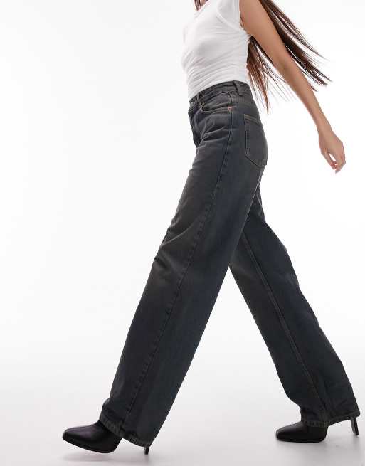 Topshop oversized Mom jeans in dark tint , 3 of 5