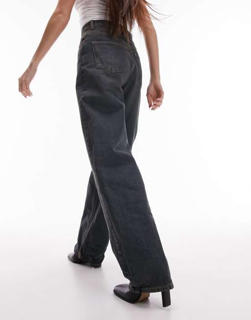 Topshop oversized Mom jeans in dark tint , 5 of 5