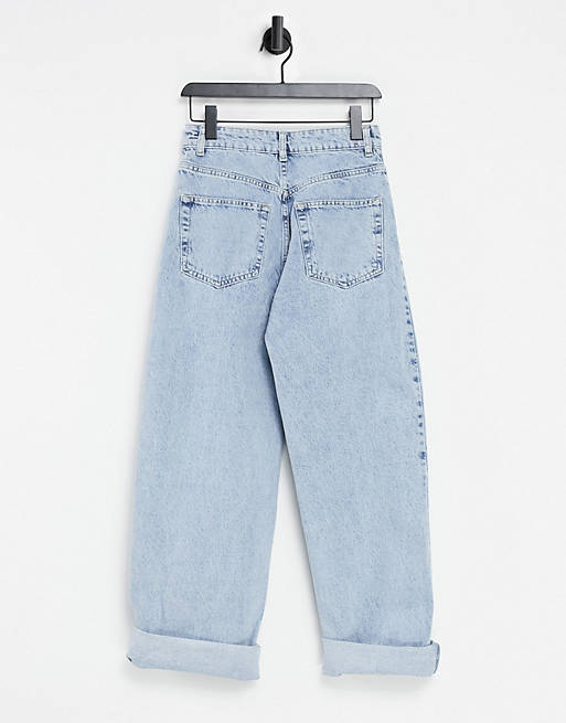 Jeans Topshop oversized mom jeans with rip in bleach wash 