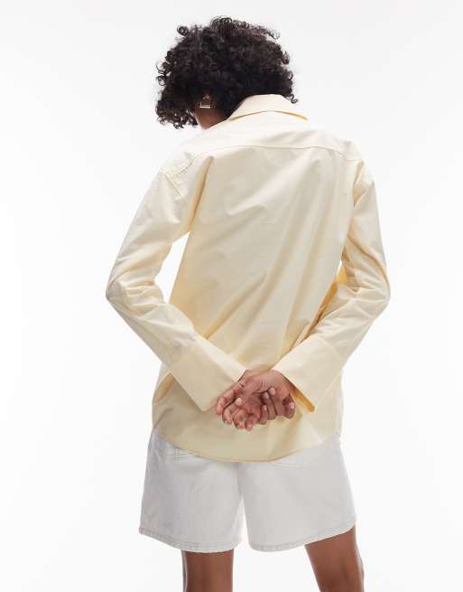 Topshop - Oversized overhemd in lichtgeel, 4 van 4
