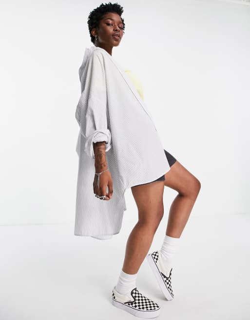 Topshop - Oversized poplin overhemd in grijs