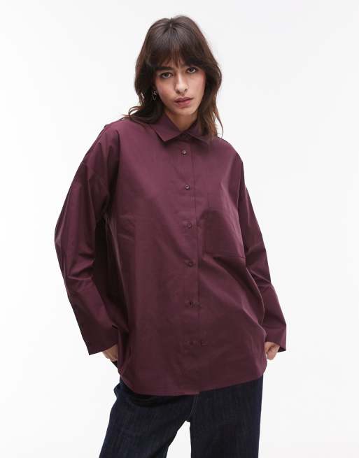 deep burgundy dress shirt Formal Burgundy Dress Shirt | Modern Fit main image 1