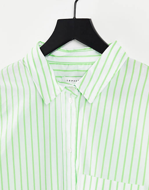  Shirts & Blouses/Topshop oversized poplin shirt in green 
