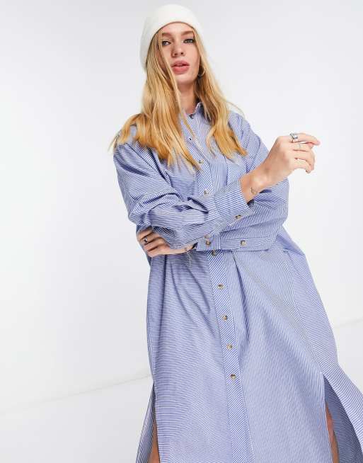 Topshop stripe store shirt dress