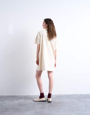 topshop grey t shirt dress oversized premium short sleeve T-shirt in stone Maxi dress