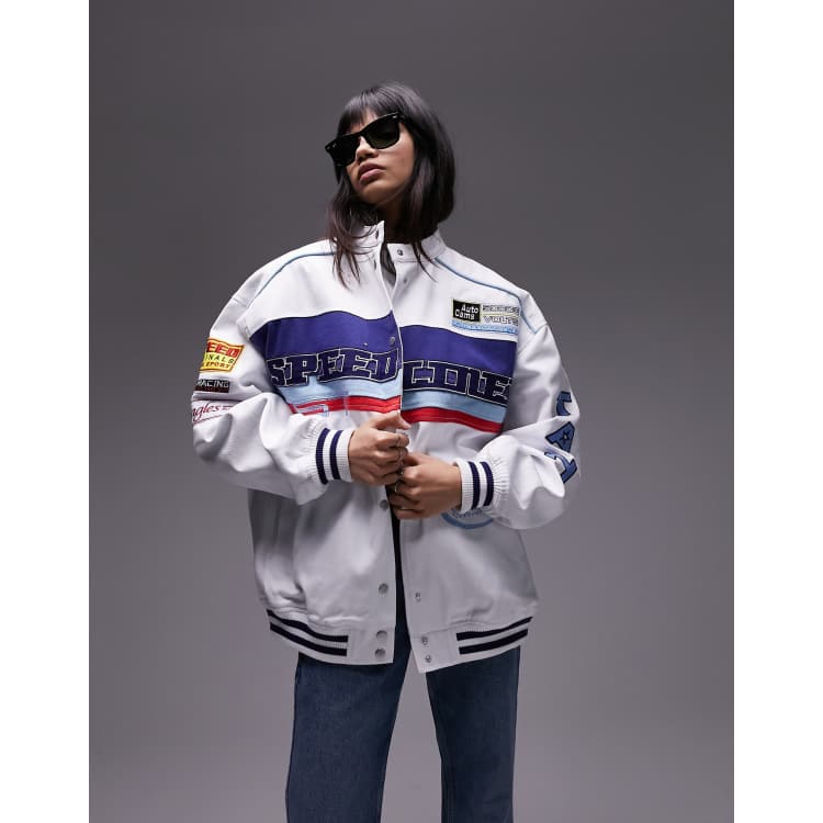 White racer jacket shop