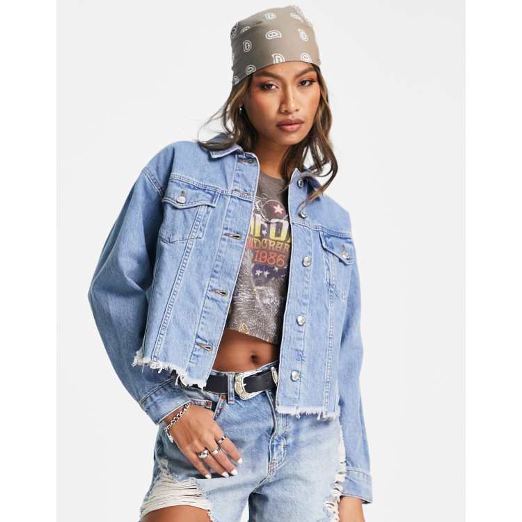 Raw hem shop jean jacket