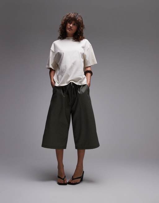 Topshop - Oversized recht T-shirt met korte mouwen in stone, 3 van 4
