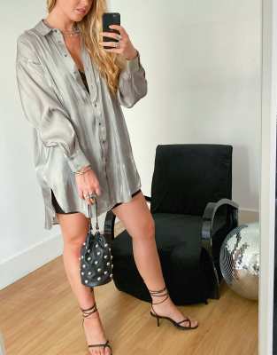 oversized satin blouse