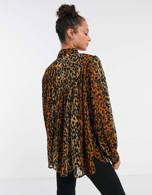 Leopard print top outlet topshop