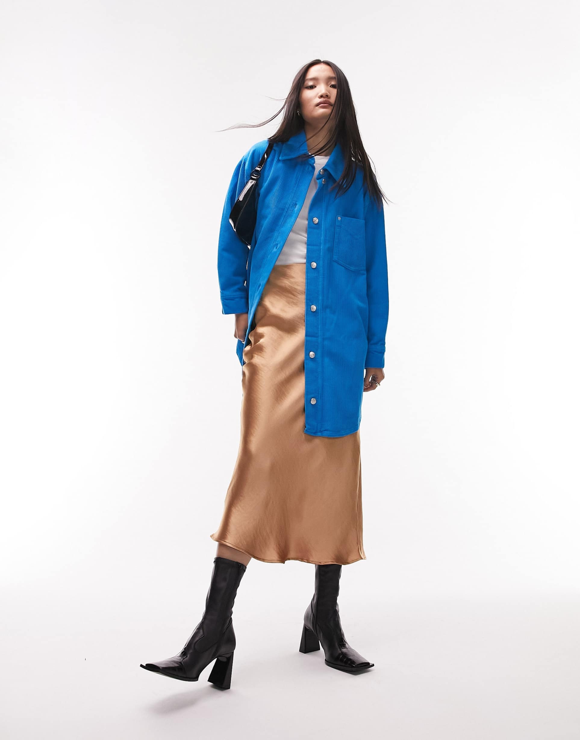 Topshop oversized shirt in blue cord