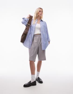 oversized shirt in blue wide stripe