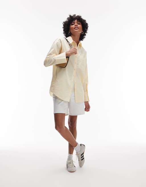 Topshop oversized shirt in buttermilk, 3 of 4