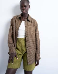 Oversized shirt in heritage check