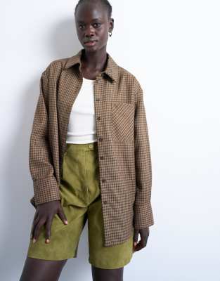 Topshop Oversized Shirt In Multi