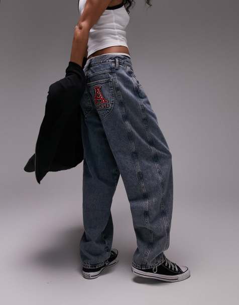 Topshop Denim Grembiulino Abito 10 12 & successivo camicetta gialla Co Ord Island Miss Look 