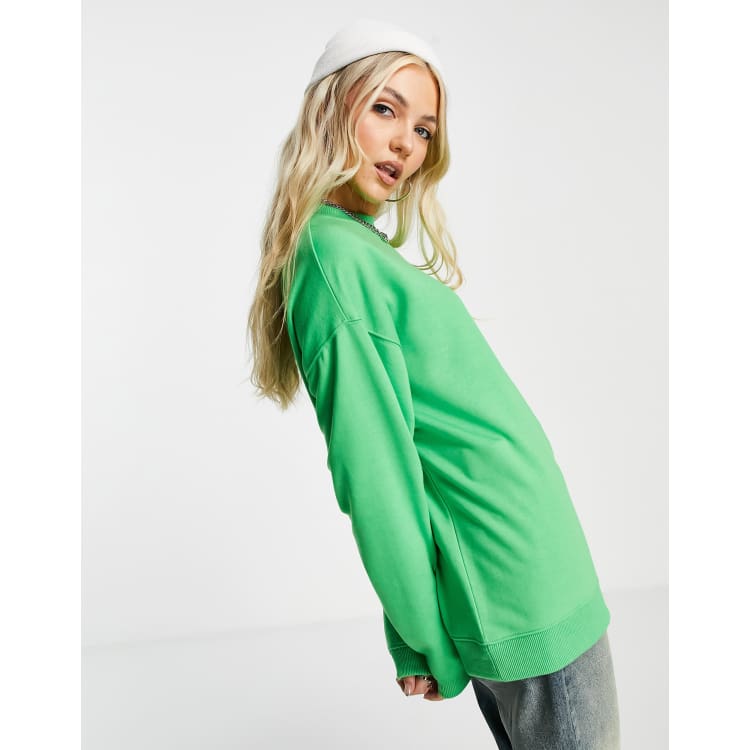 Topshop oversized sweat in bright green