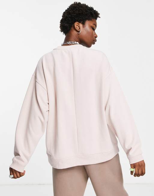 Topshop - Oversized sweater in lichtroze, 2 van 4