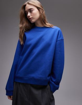 Topshop - Oversized Sweatshirt in leuchtendem Blau