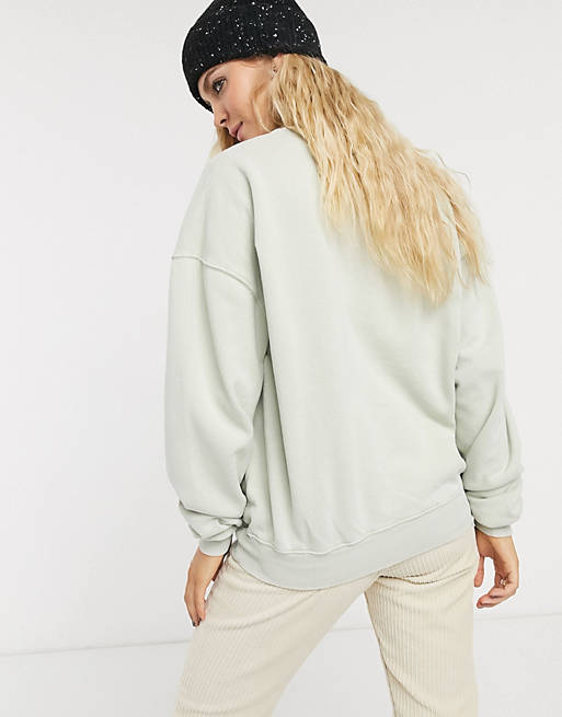 Topshop oversized sweatshirt in mint green | ASOS