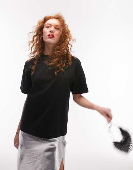 Topshop - Oversized T-shirt i sort