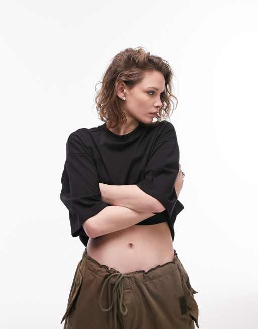Topshop - Oversized T-shirt i sort
