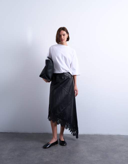Topshop - Oversized T-shirt met verlaagde schouders in wit, 2 van 4