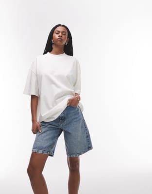 TOPSHOP OVERSIZED T-SHIRT WITH FLORAL BACK PRINT 