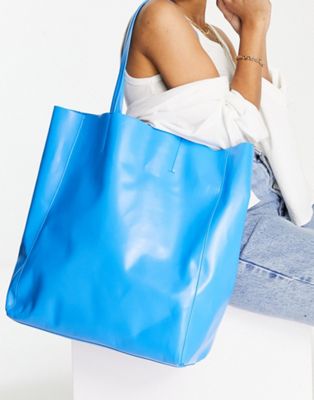 Topshop oversized tote in blue