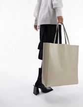 ASOS DESIGN suede tote bag with tie detail in gray