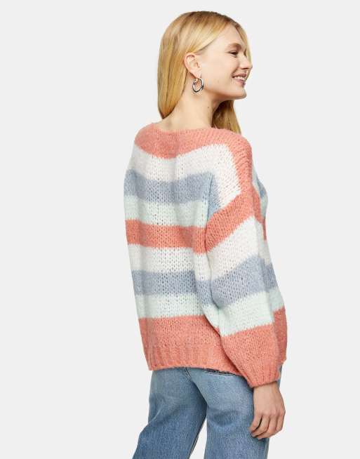 Topshop - Oversized trui met strepen in multi, 2 van 4