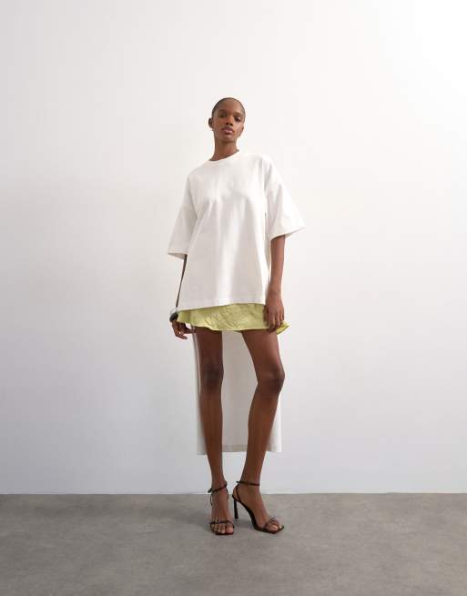 Topshop - Oversized tuniek T-shirt in ivoorwit
