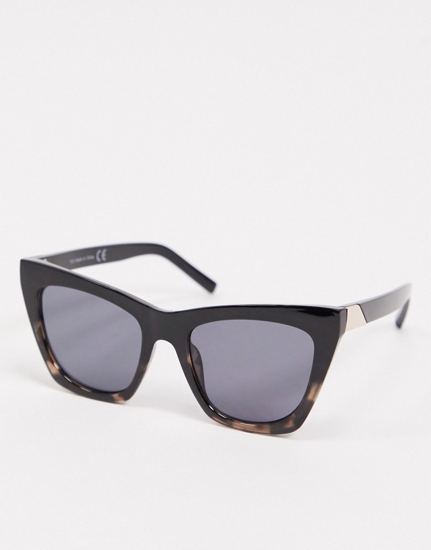 Topshop - Oversized vierkante zonnebril in zwart-Multi