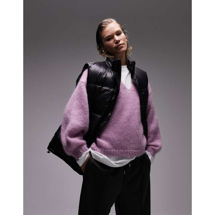 Black wrap puffer jacket topshop discount