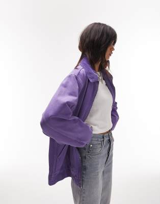 Lilac oversized denim outlet jacket