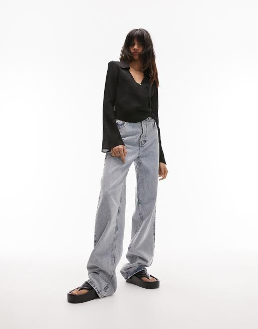 Topshop - Overslagtop met knopen aan de voorkant in zwart, 4 van 4