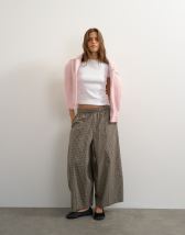 Topshop ovoid mid length trouser in blue check