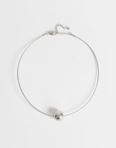 Topshop Ozzie waterproof stainless steel necklace in silver brushed