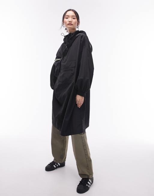 Topshop pac a mac rain coat in black ASOS