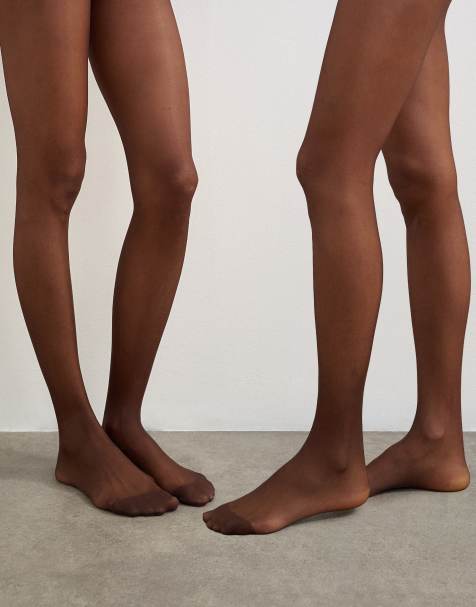 Topshop - pack de 2 medias de 15 deniers en chocolate - view 1