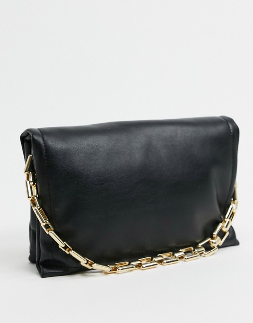 Topshop padded clutch in black