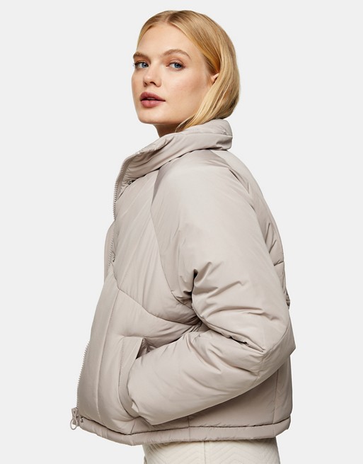 Topshop padded puffer jacket in mink