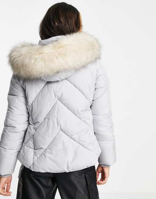 Topshop fluffy hood discount coat