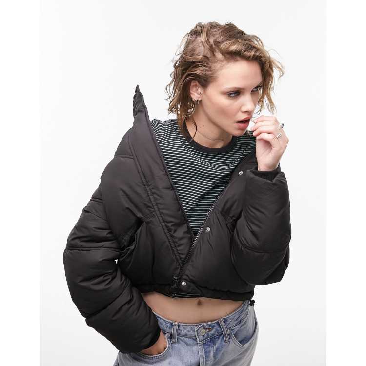 Topshop padded puffer jacket in black ASOS