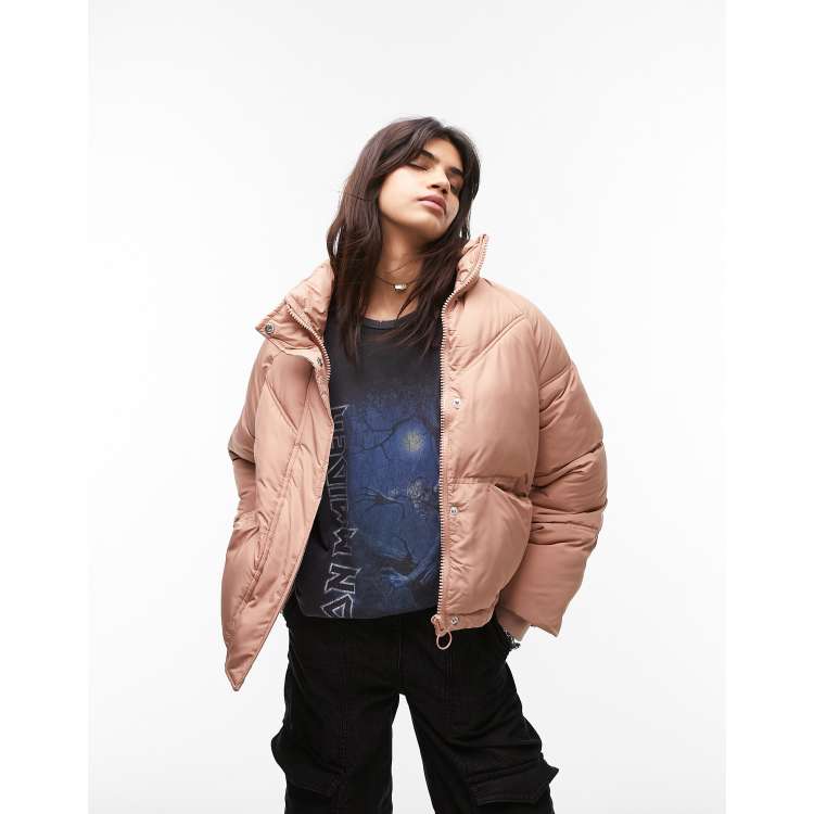 Blush pink shop puffer jacket