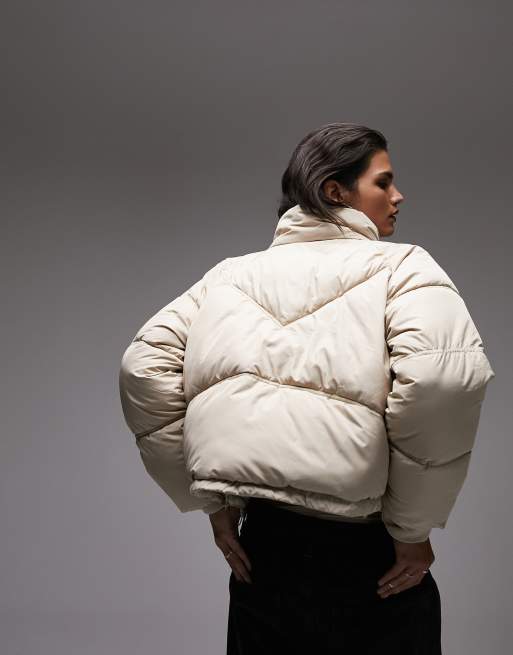 Topshop cream store puffer jacket